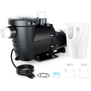 LANCHEZ In/Above Ground Pool Pump, Self Primming (Dual Speed, 2 HP, 6600 GPH, 115V, 1.5" & 2" NPT Adapter, Strainer Basket)