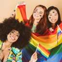 2 x 200Pcs Mini LGBT Progress Pride Stickers, 3D Waterproof LGBTQ Gay Pride Rainbow Sticker Lesbian Bisexual Transgender Support Decal for Your Name Badge Parade Event Stuff Party Supplies