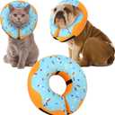 Recovery Donut Collar for Dogs & Cat,Inflatable Dog Cone Collar Alternative After Surgery,Soft Cone for Large Medium Small Dog,Adjustable Pet Neck Donut(Blue,Large)