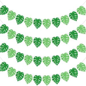 Sumind 4 Pieces Tropical Leaf Garland Banners Hawaiian Luau Garlands Decorations Glitter Palm Sunday Leaf Banners for Birthday Summer Beach Supplies Sumind 4 Pieces Tropical Leaf Garland Banners Hawaiian Luau Garlands Decorations Glitter Palm Sunday Leaf Banners for Birthday Summer Beach Supplies