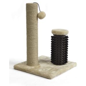 Amazon Basics Cat Scratcher - Indoor Classic Single Cat & Kittens Scratching Post with Brush, Small (16.5" H) - Beige Amazon Basics Cat Scratcher - Indoor Classic Single Cat & Kittens Scratching Post with Brush, Small (16.5" H) - Beige