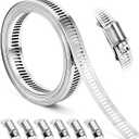 Hose Clamps, DIY 8.5 FT Metal Strap + 6 Fasteners, Hose Clamps Stainless Steel, Large Adjustable Hose Clamp Pipe Clamp for Pipe Automotive Mechanical Applications