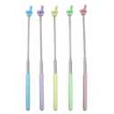 Zorveiio 4 Pcs Retractable Teacher Pointer, Extendable Finger Pointer Stick Colorful Hand Pointing Sticks, Student Finger Pointing Tools for Classroom, Reading (Light-Blue,Purple,Yellow,,Pink)