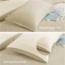 HOMBYS 3 Piece Seersucker Oversized King Comforter Set 128x128, Breathable Beige Soft Comforter Set, Lightweight Down Alternative Comforter, Bedding Comforter Sets with 2 Pillow Shams for All Season