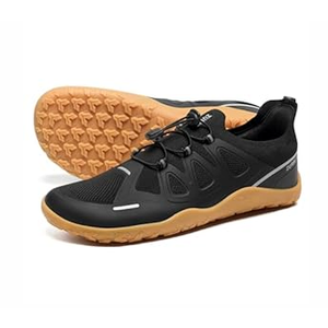 ZURIN Men's Barefoot Training Shoes-Wide Toe Box | Zero Drop Sole | Slip On | Gym Cross Trainers for Walking Weightlifting Workout Trail Running Hiking Black Gum