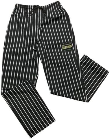 A-to-Z Supply CHP202CHL Chef Regalia Relaxed Fit Chef Pants, Large, 65/35 Poly/Cotton, Chalk Stripe Size Small