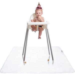 Graco Under High Chair Mat - Waterproof & Washable Plastic Food/Spill Catcher - 50" Eating, Painting & Art Floor Cover, Clear (Pack of 1)