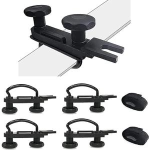 Sporacingrts 4 PCS Roof Box U-Bolt Clamps Rooftop car Van mounting Accessories U-Bracket mounting Accessories, 85mm Internal Width, with 8 Lock Nuts, 2 Strap Kit for Most Cars