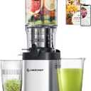 Cold press Juicer Machines with 5.4" Extra Self-Feeding for Whole Vegetable & Fruit, Juice Extractor with Large Auger & Triple Strainers, Easy to Clean, High Juice Yield, Stainless Steel Silver