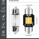 Alopee 4 Pack DE3022 Led Bulb 31mm Led Festoon Light DE3175 Warm White 6SMD 3020 Non-Polarity Canbus Error Free Dome Light for Car Map Door Trunk License Plate Lighting