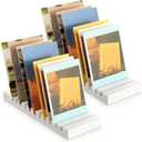 Marsui 2 Pcs Greeting Card Display Stand 12 Slot White Wooden Card Display Stand Postcard Holder Card Display Rack Tabletop Photo Holder for Home Office