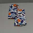 Kawani Fall Pillow Covers 18x18 Inch Blue and Orange Pumpkin Leaf Autumn Harvest Outdoor Decorative Throw Pillows Set of 2 Thanksgiving Holiday Pillowcases for Couch Home Decor