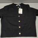 PRETTYGARDEN Womens Casual Summer Short Sleeve Cardigans 2026 Button Down Knitted Sweater Basic Crew Neck Crop Tops Small