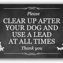 Outdoor Dog Waste and Leash Sign - Clean Up After Your Dog - UV Printed Aluminum Composite A4 Size (11.7" x 8.3")