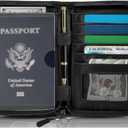 Passport Holder for Travel Essentials, RFID Blocking Protector Passport Wallets, Passport Document Organizer Case for Travel Must Have, Passport Book for Women, Couple, Family Cards, Tickets, ID, Cash (Black)