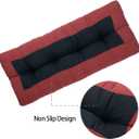 FUNHOME Outdoor Bench Cushion 42 x18 inch with Non-Slip Grips,Water Resistant Porch Swing Cushion,Bench Pillow Pads,Tufted Cushions for Patio Garden Furniture,42" Seat Cushions(Dark Red)