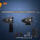 Nilight Led Light Bar Amber 41 Inch 200W Super Slim Spot Flood Combo 19000LM 3D Driving Fog Off Road Lights for Trucks Pickup SUV ATV UTV Boat 4x4 Van Camper-2 Style Mounting