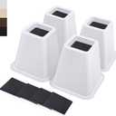 ANNKUT 6 Inch Heavy Duty Bed Risers, Furniture Risers for Desk, Chair, Table or Sofa, Couch Lift Risers, Supports up to 2200 lbs per Leg(4 Pack White)