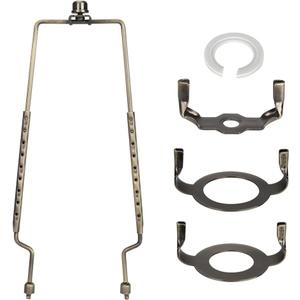 8 9 10 11 12 inch Lamp Shade Harp Holder, ALUCSET Adjustable Lamp Harp Kit, Fit Both Standard Lamp Rod and E14 E26 E27 Light Base UNO Fitter Adapter Converter Finial Set, Lampshade Bracket (Bronze)