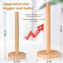 2 x Wooden Paper Towel Holder - Large Size Solid Wood Paper Towel Holder with Anti-Skid Base for Kitchen, Living Room,Bathroom