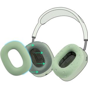 SOULWIT Silicone Ear Pads Cover Protector for AirPods Max Headphones Cushions, Sweatproof, Easily Washable, Rugged Durability - Green