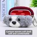 Plush Earbuds Case Cover Compatible with Beats Solo Buds Cartoon Cute Headphone Cases (HBG+Burgundy,for Beats Solo Buds)