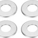 uxcell 4pcs Wall Split Flange 115mm / 4.5" OD Escutcheon Plate ABS Round Self-Adhesive Plumbing Cover Plates for 51mm / 2" Dia Water Pipe Faucet Decoration Accessories, Silver