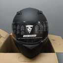 DOT Lightweight Full Face Motorcycle Street Bike Helmets with Extra Tinted Visor for Adults Men and Women, DOT Approved(Matte Black,S)