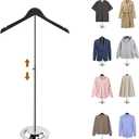 Adjustable Shirt Display Stand, 20-35 Inch Height Tshirt Display Stand for Vendors, Wooden T Shirt Mannequin Display forShirt, Jacket, Coat at Clothing Vendor Events, Trade Fair, Trade Show(Black) (1Pcs)