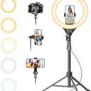 UBeesize 12'' Selfie Ring Light with 62’’ Tripod Stand for Video Recording, Live Streaming(YouTube, Instagram, TIK Tok), Compatible with Phones, Cameras and Webcams