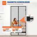 MAGZO Magnetic Screen Door Fit Door Size 36 x 82 Inch, Screen Size 38" x 83" Strong Magnets Mesh, Reinforced Fiberglass Net for Patio and Front Entrances, Gray