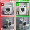 27x27inch Washer Drain Pan With Foldable Dirty Clothes Basket and Hook, Multi-function Non Slip Washer Drip Tray, With Raised Edge Washing Machine Silicone Mat, Soft Foldable Waterproof Pad, Grey