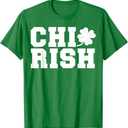 Chirish St. Patrick's day CHI-Irish funny Chicago T-Shirt (Green, Large)