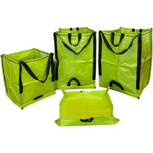 DURASACK 4-Piece Heavy Duty All-Purpose Tote Bags and Potting Mat (Lime Green)
