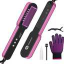 slopehill Steam Hair Straightener Brush  Ionic Steam Straightening Brush for Smooth, Frizz-Free Hair, Fast Heating, 4 Adjustable Temperature, Anti-Scald Design