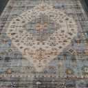 Boho Area Rug,8x10 Washable Living Room Rug Indoor Non-Slip,Large Oriental Accent Throw Rug for Kitchen Entryway Bathroom Bedroom Office Carpet