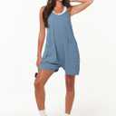 ANRABESS Womens Rompers Summer Casual Loose Sleeveless Overalls Spaghetti Strap Shorts Jumpsuit 2026 Beach Vacation Clothes (Blue, M)