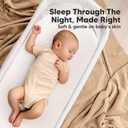 2-pk Waterproof Bassinet Sheets Girls, Boys, Cotton - 33x17 Universal Bassinet Mattress Pad Protector Cover, Compatible with Graco,Baby Delight,Chicco,Halo Bassinest Swivel Sleeper Fitted (Soft White)