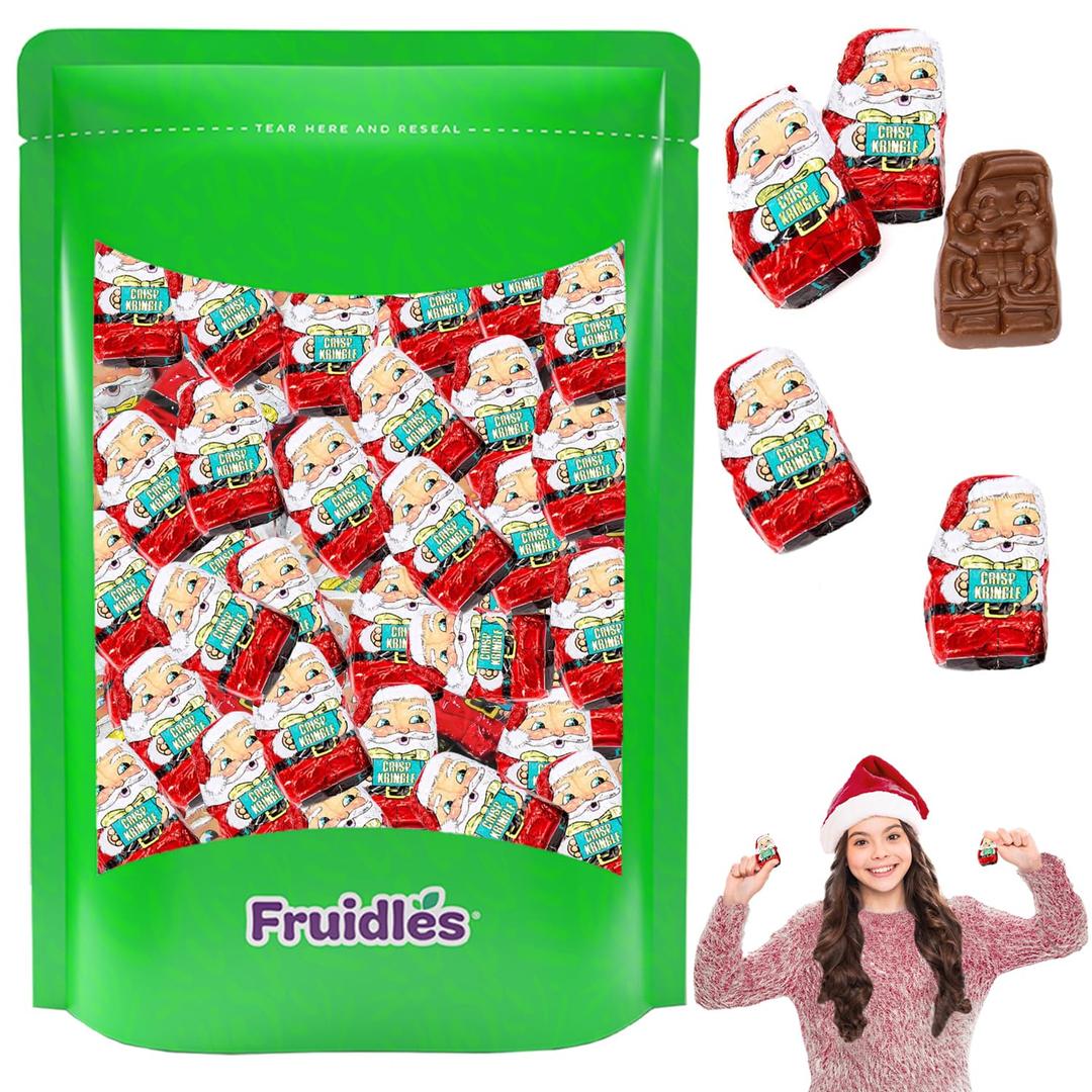 Fruidles Christmas Kringles Party Bag Fillers, Individually Wrapped Foils, Kosher Certified (2 Pounds)