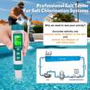 Pool Salt Tester ORAPXI pH and Salt Meter for Saltwater Pool pH and Salinity Digital Tester 5 in 1 Salt Meter for Swimming Pools Hot Tubs and Swim Spas