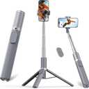Vimose Phone Tripod & Selfie Stick with Remote, Portable, Lightweight for Video Recording Vlog, Extendable Travel Tripod Stand Compatible with iPhone Android, Grey, 62"