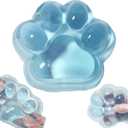 Large Cat Paw Taba Squishy Big Squeeze Toys 5-inch Blue Cute Fufu Squishy Sensory Stress Relief Fidget Toys for Party Favors Sensory Anxiety Toys for Adults (Transparent Blue)