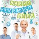 3 x Breling 45 Pcs Pharmacy Technician Day Decorations Including Banner Hanging Swirls Wall Decor Holiday Celebrating Events for Festival Supplies