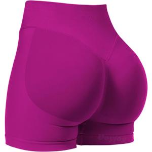 VOYJOY Women Workout Impact Shorts 2.5"/ 3.6"/ 4.5"/ 6" Scrunch Butt Lifting Gym Seamless Booty Biker Shorts (Purple, M)