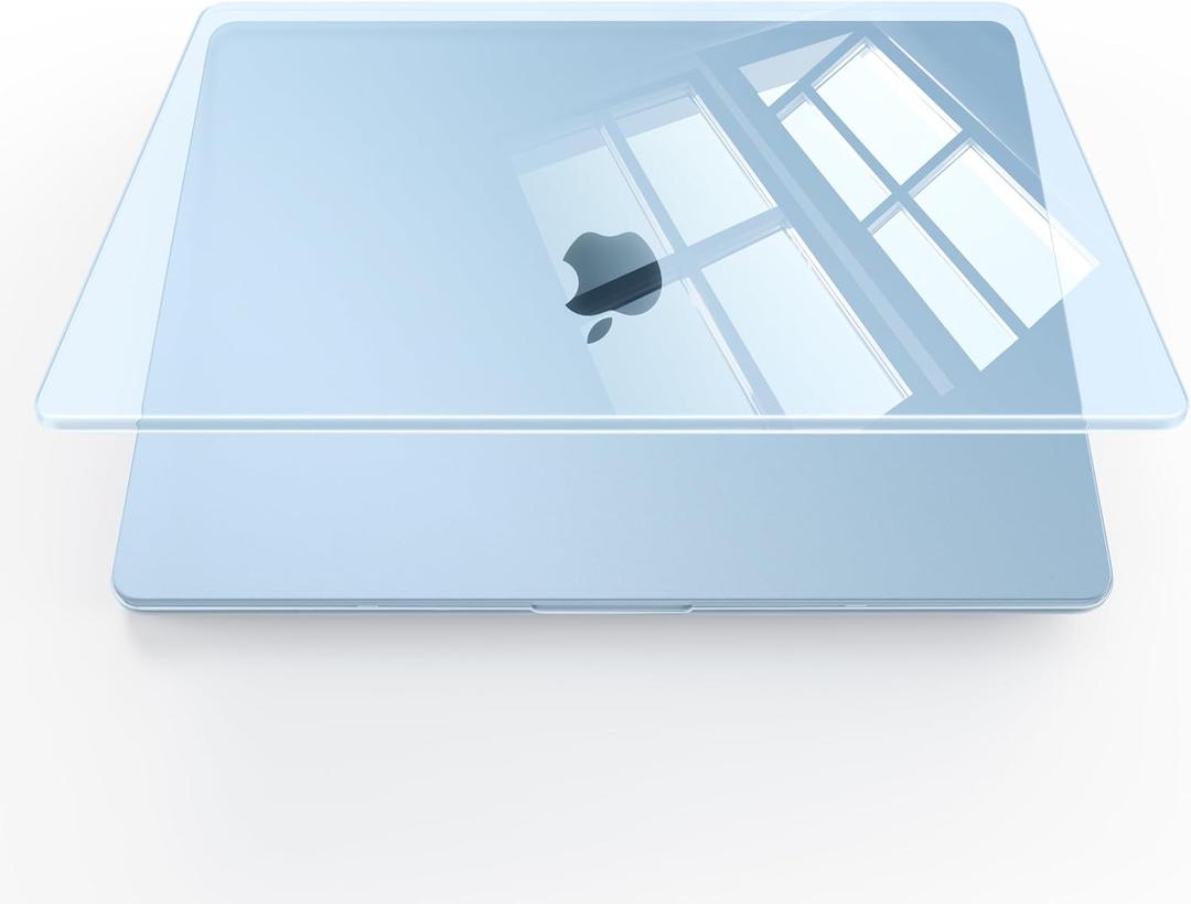 Soonjet Compatible with MacBook Air 13 inch Case, Crystal Clear Shell, Fits 2022-2026 M5/M4/M3/M2 A3449 A3240 A3113 A2681, Color-Matched Transparent Design for All MacBook Air 13.6 inch (Crystal Sky Blue)