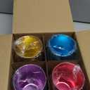 CLW Aluminum Stemless Wine/Old Fashion Glass, Set of 4, 4-Color in a Set (Purple/Blue/Pink/Gold), 21oz (Large)
