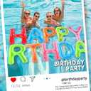Shappy Happy Birthday Pool Large Floating Letter Balloons with Adhesive Dots Inflatable Pool Decorations for Summer Birthday Party, 30''