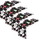 Kingdder 4 Pcs Casino Theme Party Decorations Linen Poker Table Runners 13" x 72" Tablecloth Las Vegas Casino Night Party Decorations for Card Game Bachelorette Birthday Supplies (Elegant Style)