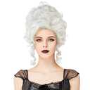 18th Century Baroque Marie Antoinette Wigs Ladies Adult Halloween Cosplay Accessories (Ivory)