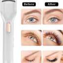 Heated Eyelash Curler Premium PRO - Fast Heat up in 8s - 24 Hours Long Lasting - Rechargeable Electric Eyelash Curler with Type-C, Innovative L Silicone, 2 Heat Modes, Anti-Burn Eyelid, White-HB